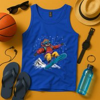 Sloth On A Snowboard Snowboarding Tank Top