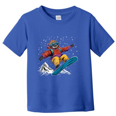 Sloth On A Snowboard Snowboarding Toddler T-Shirt