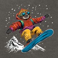 Sloth On A Snowboard Snowboarding Cotton Canvas Backpack