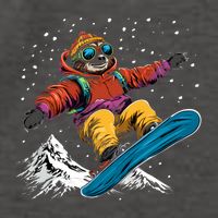 Sloth On A Snowboard Snowboarding Vector Backpack