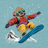 Sloth On A Snowboard Snowboarding Sueded Cloud Jersey T-Shirt