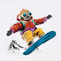 Sloth On A Snowboard Snowboarding Garment-Dyed Sweatshirt
