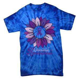 Sunflower Overdose Awareness Month Purple Tie-Dye T-Shirt