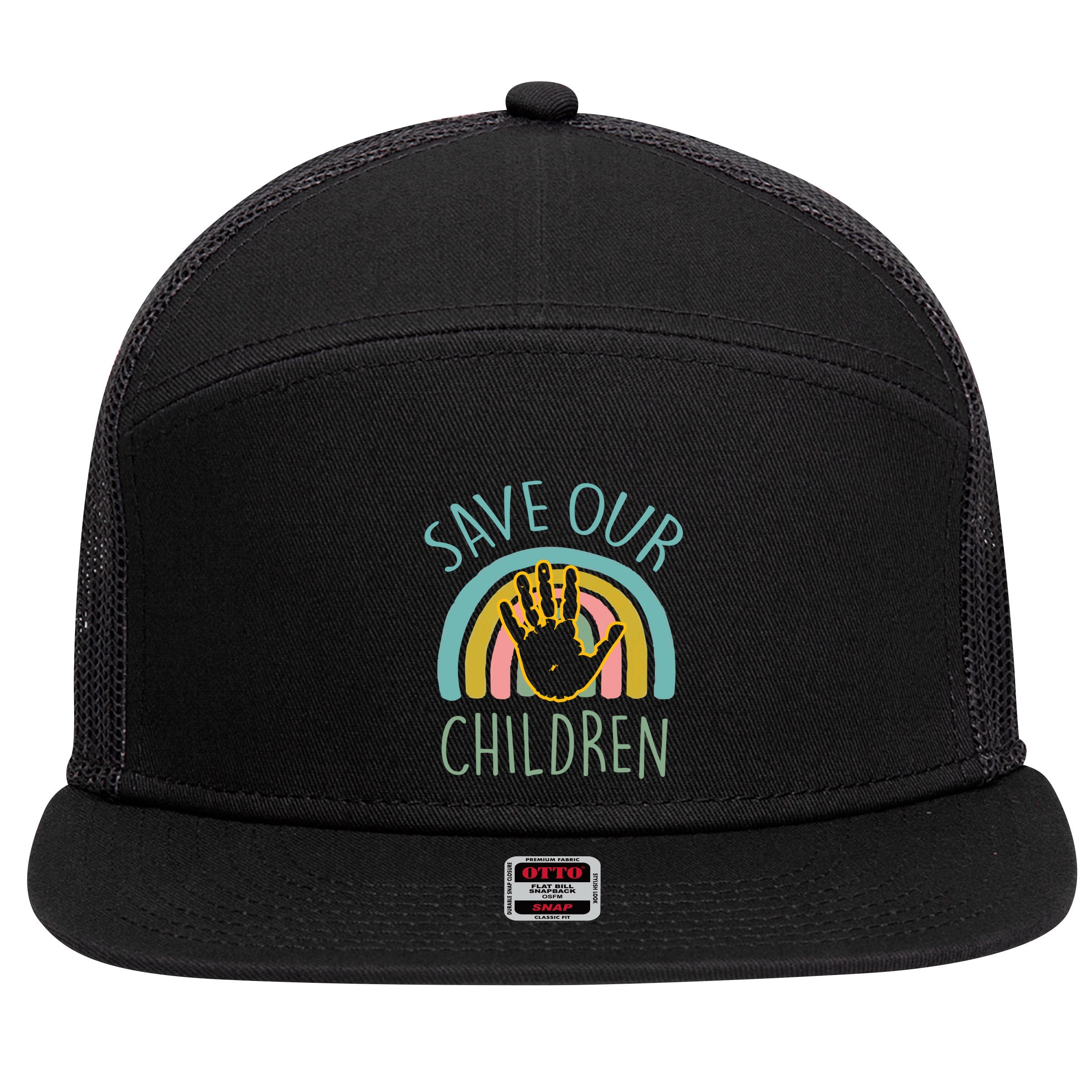 Save Our Abuse Slavery Awareness Gift 7 Panel Mesh Trucker Snapback Hat