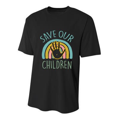 Save Our Abuse Slavery Awareness Gift Youth Performance Sprint T-Shirt