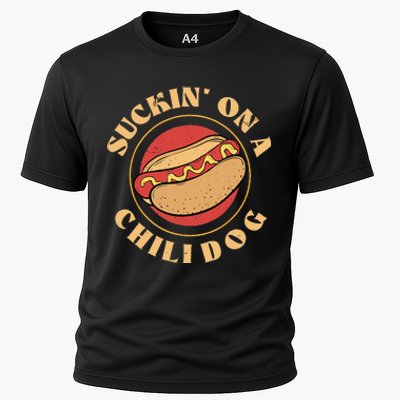 Suckin On A Chili Dog Funny Foodie Hotdog Lover Cooling Performance Crew T-Shirt