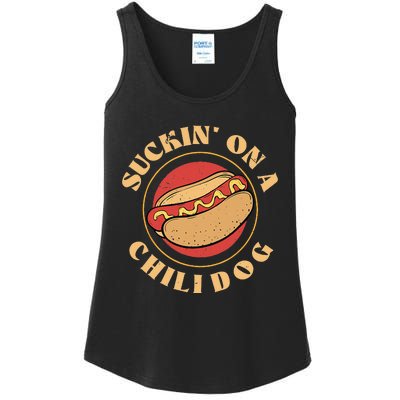 Suckin On A Chili Dog Funny Foodie Hotdog Lover Ladies Essential Tank