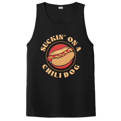 Suckin On A Chili Dog Funny Foodie Hotdog Lover PosiCharge Competitor Tank