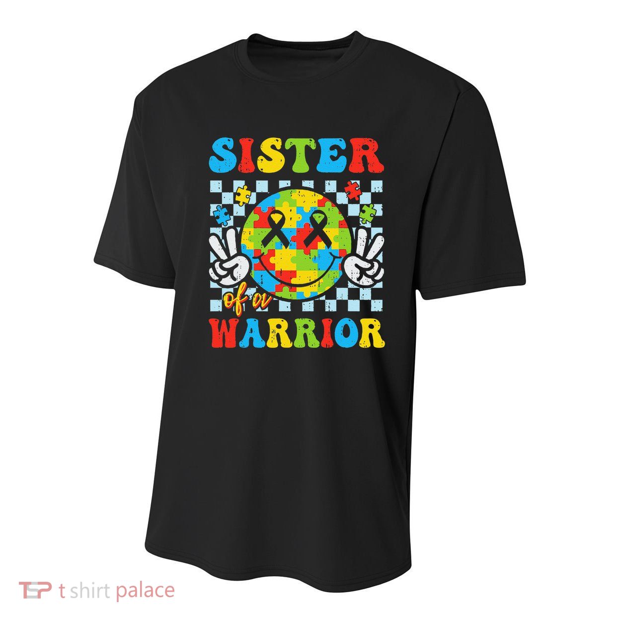 Sister Of A Warrior Autism Awareness Proud Sister Support Youth Performance Sprint T-Shirt
