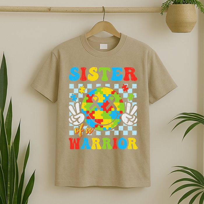 Sister Of A Warrior Autism Awareness Proud Sister Support T-Shirt