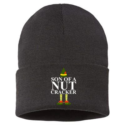 Son Of A Nut Cracker Funny Christmas Sustainable Knit Beanie