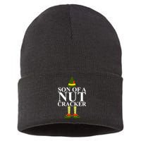 Son Of A Nut Cracker Funny Christmas Sustainable Knit Beanie