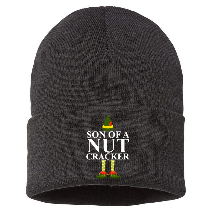 Son Of A Nut Cracker Funny Christmas Sustainable Knit Beanie