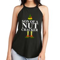 Son Of A Nut Cracker Funny Christmas Women's Perfect Tri Rocker Tank