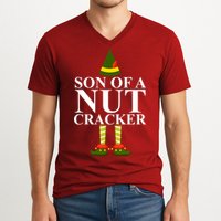 Son Of A Nut Cracker Funny Christmas V-Neck T-Shirt