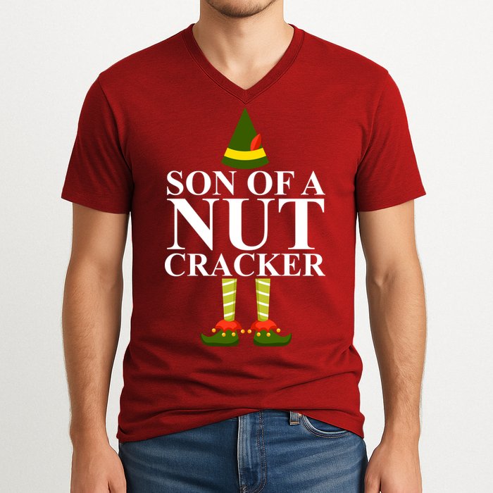 Son Of A Nut Cracker Funny Christmas V-Neck T-Shirt