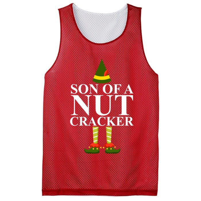 Son Of A Nut Cracker Funny Christmas Mesh Reversible Basketball Jersey Tank
