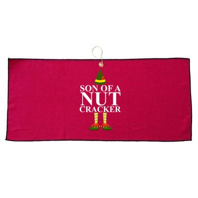 Son Of A Nut Cracker Funny Christmas Large Microfiber Waffle Golf Towel