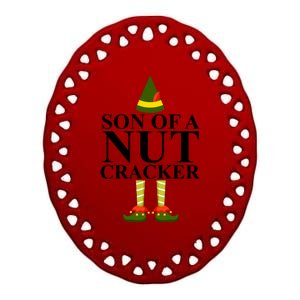 Son Of A Nut Cracker Funny Christmas Ceramic Oval Ornament