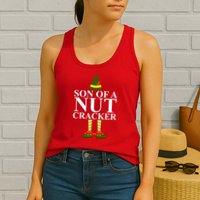 Son Of A Nut Cracker Funny Christmas Womens Tank Top