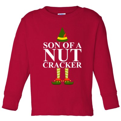 Son Of A Nut Cracker Funny Christmas Toddler Long Sleeve Shirt