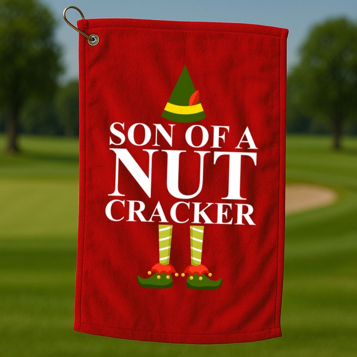 Son Of A Nut Cracker Funny Christmas Golf Towel