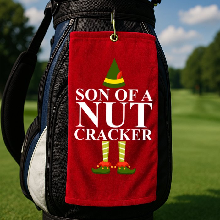 Son Of A Nut Cracker Funny Christmas Golf Towel
