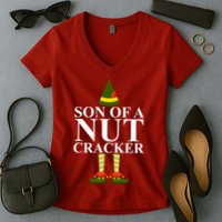 Son Of A Nut Cracker Funny Christmas Women's V-Neck T-Shirt