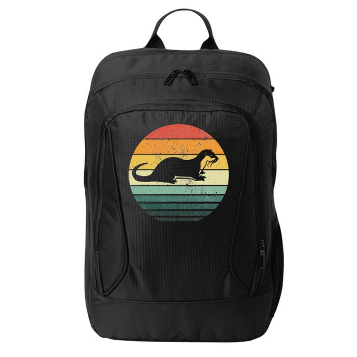 Sea Otter Animal Sunset Retro Vintage 70s Nature Lovers City Backpack