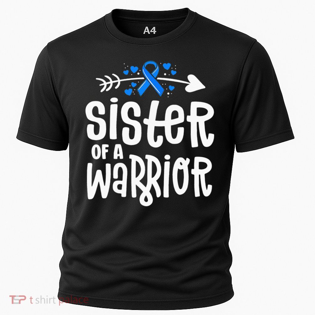 Sister Of A Warrior ALS Family Blue Ribbon Awareness Performance Shirt