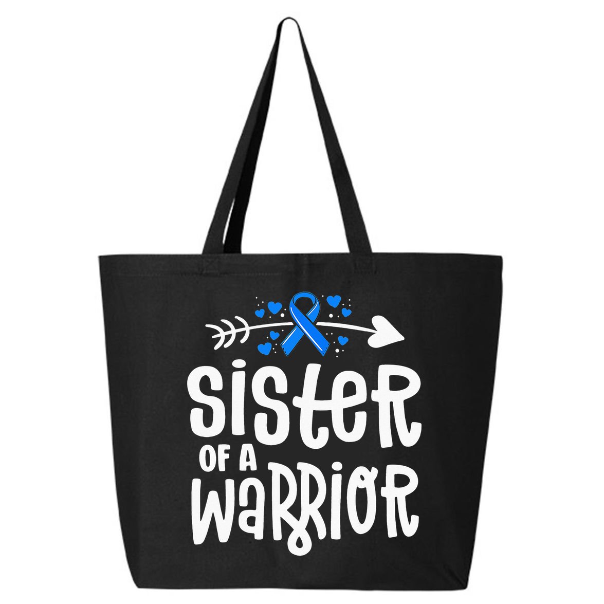 Sister Of A Warrior ALS Family Blue Ribbon Awareness 25L Jumbo Tote