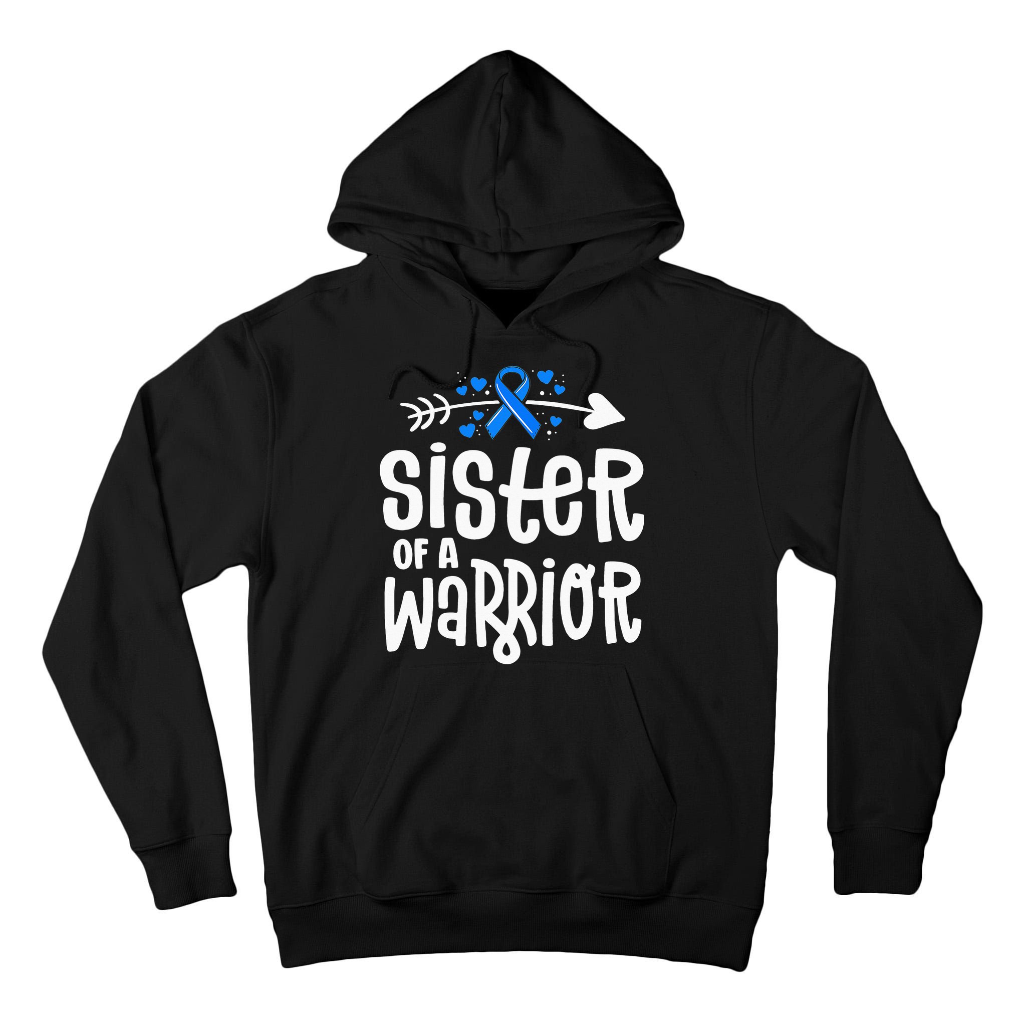 Sister Of A Warrior ALS Family Blue Ribbon Awareness Tall Hoodie