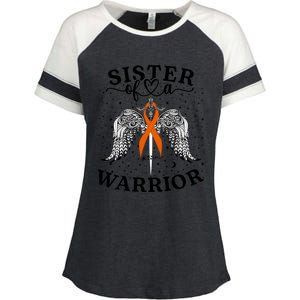 Sister Of A Warrior Leukemia Cancer Awareness Support Squad Cute Gift Enza Ladies Jersey Colorblock Tee