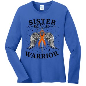 Sister Of A Warrior Leukemia Cancer Awareness Support Squad Cute Gift Ladies Long Sleeve Shirt