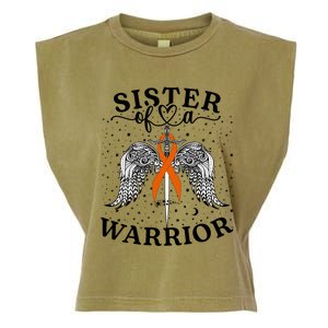 Sister Of A Warrior Leukemia Cancer Awareness Support Squad Cute Gift Garment-Dyed Women's Muscle Tee