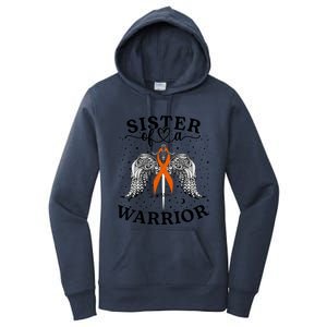 Sister Of A Warrior Leukemia Cancer Awareness Support Squad Cute Gift Women's Pullover Hoodie