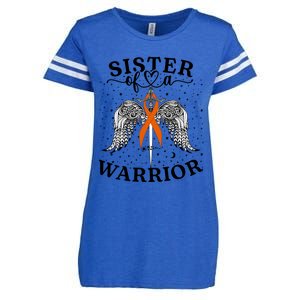 Sister Of A Warrior Leukemia Cancer Awareness Support Squad Cute Gift Enza Ladies Jersey Football T-Shirt