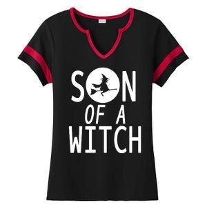 Son Of A Witch Funny Halloween Ladies Halftime Notch Neck Tee