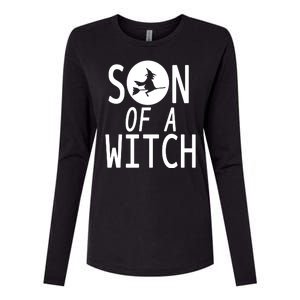 Son Of A Witch Funny Halloween Womens Cotton Relaxed Long Sleeve T-Shirt