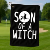 Son Of A Witch Funny Halloween Golf Towel
