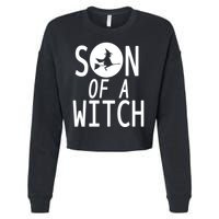 Son Of A Witch Funny Halloween Cropped Pullover Crew