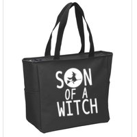 Son Of A Witch Funny Halloween Zip Tote Bag
