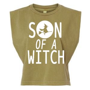 Son Of A Witch Funny Halloween Garment-Dyed Women's Muscle Tee