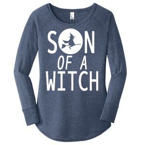 Son Of A Witch Funny Halloween Women's Perfect Tri Tunic Long Sleeve Shirt