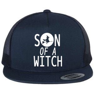 Son Of A Witch Funny Halloween Flat Bill Trucker Hat