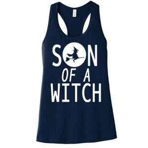 Son Of A Witch Funny Halloween Women's Racerback Tank