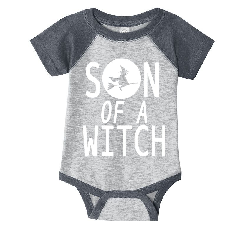 Son Of A Witch Funny Halloween Infant Baby Jersey Bodysuit