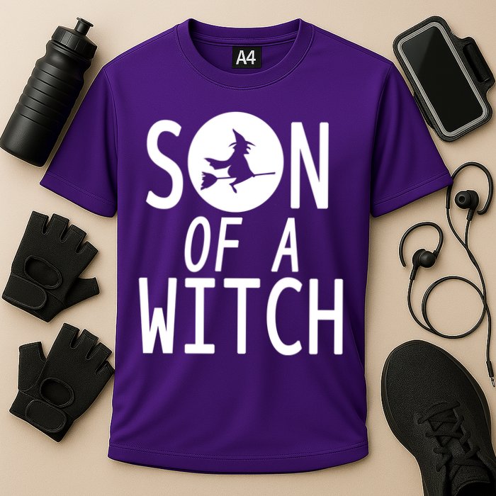 Son Of A Witch Funny Halloween Cooling Performance Crew T-Shirt