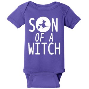 Son Of A Witch Funny Halloween Baby Bodysuit