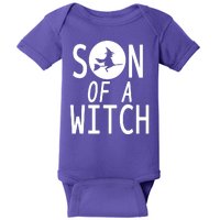 Son Of A Witch Funny Halloween Baby Bodysuit